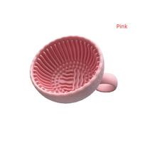 1Pcs Premium Silicone Scrubber & Non-Slip Bowl Quick Clean Makeup Brush Cleaning Bowl Effortless Deep Cleaning For All Facial rožinė