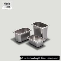 Stainless Steel Rectangular Buffet Food Pan 1/9 Pan, 65mm Deep