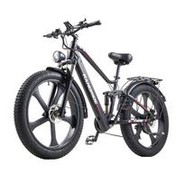 RANDRIDE YX90M Miesto elektriniai dviračiai 1000W variklis 48V 14Ah baterija 26x4 colių padangos juoda