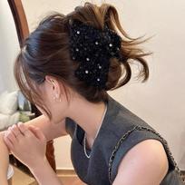 Sequined Bow Big Hair Claw Non-Slip Strong Hold Crab Clip Hair Accessory for Women Girls Vacation Hairstyling Gift juoda