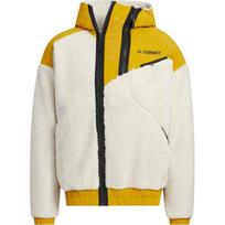 Adidas Terrex Fleece Lined Hooded Thermal Comfortable Fashion Jacket Unisex White/Yellow HN2024- S
