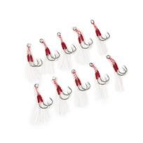 Fishing goo! Assist Hook Double Feather Set of 10 Split S raudona