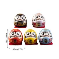 Daruma Doll 5x Small Japanese Daruma Statue Kit Luck Daruma Figurine Traditional Feng Shui Decor 1.89 Inches Zen Statue for