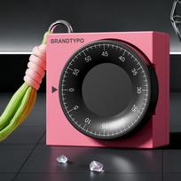 Rotary Digital Timer Portable Mechanical Timer Time Manager Kitchen Visual Timer  Kitchen rožinė
