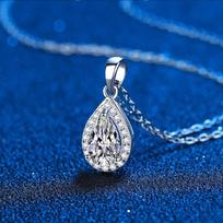 D spalvos 1 ct 100% tikras moisanito vėrinys moterims Vvs kriaušės formos deimantinis pakabukas merginai Papuošalai S925 sidabro Gra Total 1 carat