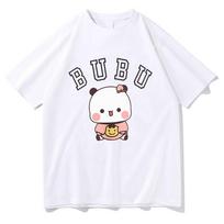 Bubu Dudu Panda Bear T-shirts Short Sleeve Summer Women Men Tee-shirt Cartoon Kawaii Graphic Printing Tshirts Casual Girls Tees XS