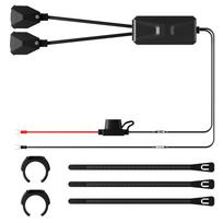 Motorcycle Power Adapter with 30W USB C PD and 18W USB A Ports for ATV Trike, 12V 24V Handlebar Mounted Outlet for