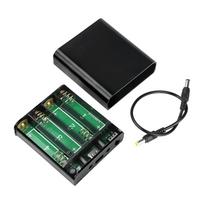 DIY 18650 Power Bank Case 4 Cells Battery Charging Box Welding-Free Backup Power Supply Box Kit 5V/16V With Switch DC 5.5*2.1mm