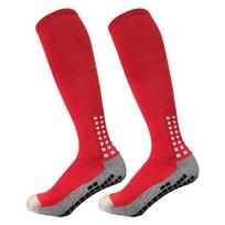 Breathable Anti-Friction Football Socks with Non-Slip Grip One Size raudona