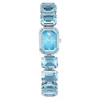 Swarovski Laikrodis Kvarcinis Mechanizmas Metalinė Apyrankė 23*17mm Mėlynas Ciferblatas Atsparus Vandeniui 50m Moteriški laikrodžiai 5630840 Blue Dial white