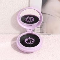 1pc Folding Travel Mirror Hair Brush Round Folding Pocket Size Hair Brush Mini Hair Comb Compact Travel Size Hair Massage Comb For Women