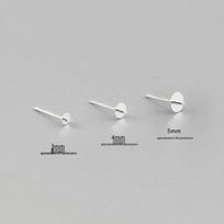 S925 Sterling Silver DIY Earring Backs & Posts for Semi-Finished Pearl Earrings 3mm Pair gray