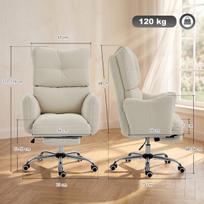 Biuro kėdė Ergonomiška pasukama kėdė 73x73x111-119 cm Balta metalinė