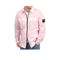 Stone Island Logotipas Polo Apykaklė Laisvo Kirpimo Užtrauktukas Ilgomis Rankovėmis Striukė Vyriškos striukės Rožinė 801510522-V0080 XXXL