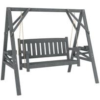 Sodo supynės suoliukas 2 vietų 183x120x160 cm Pilka mediena