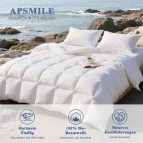 APSMILE Pūkinė vasarinė antklodė 155x220cm Lengva medvilninė jautriems žmonėms Balta — pūkų patalynė, vasarinė antklodė, kvėpuojanti antklodė, medvilninė patalynė, lengva antklodė