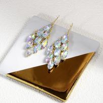 Geometric Crystal Drop Earrings For Women With Ab Finish Trendy Jewelry Gift Colorful