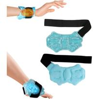 Adjustable Ankle Foot Hot Cold Gel Ice Pack, Reusable Microwaveable Freezable Therapy Wrap with Stand 1pcs blue
