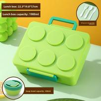 Style Kids Lunch Box With Dividers For School And Picnic Use žalia