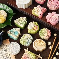 Ten Colors Life Mooncake Molds Baking Tool Set 50g