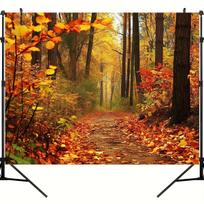 2D plane 1 autumn landscape - fallen leaves - background - fallen leaves - mountain road 47.2x31.5inch/120*80cm