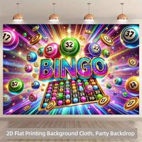 1 piece of 2D background fabric Bingo lottery colorful ball exciting background fabric polyester fabric 47.2x31.5inch/120*80cm