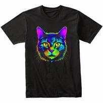 Tortoiseshell Cat Psychedelic Art T-Shirt - Tortie Cat Owner Gift - Tortie Shirt M
