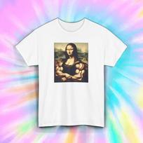 Muscle Mona Lisa Shirt Funny Art Parody Gym Humor Graphic Tee S-5XL M