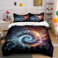 Science Fiction Tech, Math, and Digital Vortex Print Soft Comfortable Duvet Cover Bedding Set Included 1Duvet Cover 2Pillowcases 135x200cm