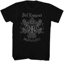 Def Leppard Sheffield 1977 Def Crest Men's T Shirt Rock Band Music Merch M