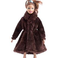 Dark Brown Winter Wear Coat For Barbie Dolls Clothes Outfits Clothing Doll Dresses For Barbie 1/6 BJD Doll Accessories Kids Toy ruda