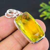 Natural Citrine Gemstone Handmade 925 Sterling Silver Gift Pendant 1.77  P8w00