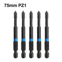 5pcs Magnetic Screwdriver Bits PZ1 PZ2 PZ3 Driver 75mm Batch Head 1/4 Inch Hex Shank  Pozidriv Screwdriver Drill Bits Hand Tools