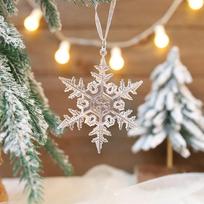 Elegantiški akriliniai snaigių papuošalai, skirti pagyvinti jūsų žiemos šventes 9CM*9pcs