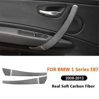 2 vnt. BMW 1 serijos E87 2008–2013 m. Anglies pluošto Automobilio interjero lipdukas Vidinių durų rankenėlės porankio panelės apdailos dangtelis Dekoratyvinis lipdukas juoda