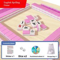 Kids Alphabet Mahjong Set Word Spelling Learning Game Educational Brain Development Toys for Children Ages 5-10 Fun STEM Gift mėlyna