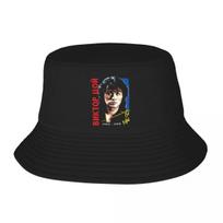 Custom Retro Fashion Viktor Tsoi Kino Bucket Hat for WomenUnisex Printed Rusian Rock Summer Beach Sun Fishing Cap gray
