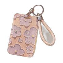 Plastikinis kortelių laikiklis su raktų pakabuku, Violetinė Sakura