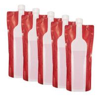 1 rinkinys 750 ml vyno maišelis Didelės talpos Maistinis plastikas Gėrimų vyno alkoholio maišelis Šventės reikmenys 5pcs