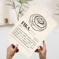 Swedish Fika Metal Poster Customized Wall Art Retro Vintage Tinplate Signs for Home Decor Room Decoration Gaming Bar Accessories 20x30cm（7.8x11.8inch）