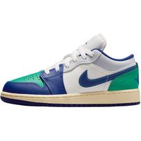 Jordan Air Jordan 1 Slip Resistant Abrasion Resistant Low top Children's Basketball Shoes Beige Blue Teenagers 553560-147 gray