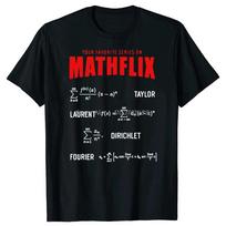 Novelty Mathflix Favorite Math Calculus Series Formulas O-Neck T Shirts Graphic Cotton Streetwear Oversized Short Sleeve T-sh... S įvairiaspalvis
