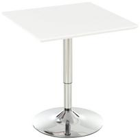 HOMCOM Bistro stalas Pub baro stalas, reguliuojamo aukščio, kvadratinis, plieninis, baltas, 60x60x71-92cm