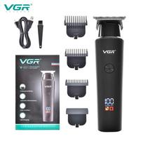 VGR Hair Trimmer LED Display Hair Cutting Machine Professional Electric Rechargeable Oil Hair Clipper Salon Engraving Pusher Trimmer for Men V-937 juoda