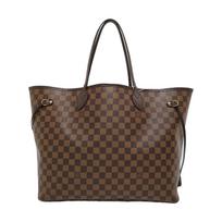 [Pre-Owned] Neverfull Side Strap Hook Closure Damier Ebene Coated Canvas Tote Bag - Good #XQHRMS ONE SIZE