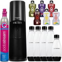 Saturator SodaStream Terra Black 3 buteliai 0,5 l įprasti + buteliai 1 l Fuse Dviejų pakuočių juoda + bolero
