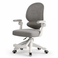 Pasukama ergonominė vaikiška kėdė, eCarla, balta-pilka
