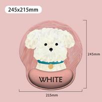 Memory Foam Wrist Rest Mouse Pad Cute Dog Gaming Mousepad Creative Hand Support Mouse Mat  Gifts rožinė