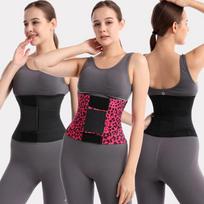 Leopard Print Waist Trainer for Women, Adjustable Sauna Sweat Waist Cincher with 5 Bones, Tummy Control Body Shaper Belt Xs juoda