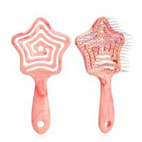 Customized Logo Nylon Detangling Hair Brush Scalp Massage Straight Hair Comb Anti Static Detangling Wet Hair Brush rožinė